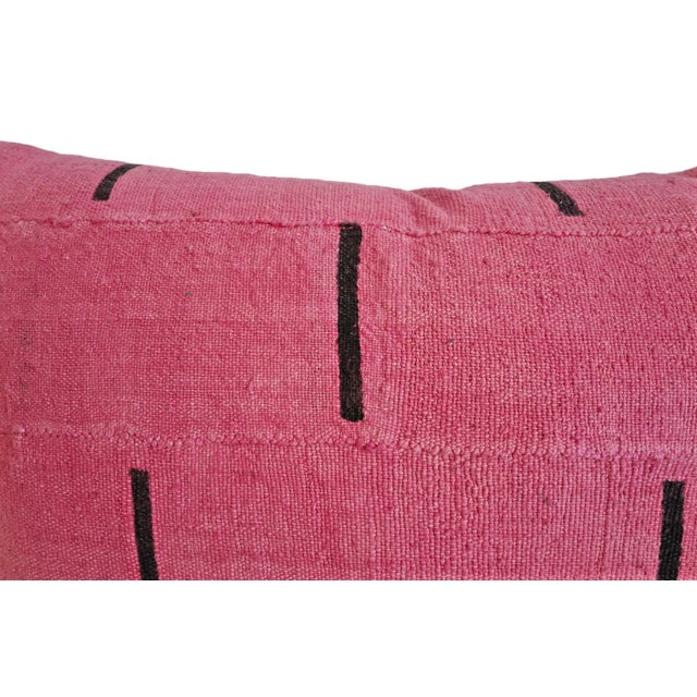 Modern Pink Mudcloth Lumbar Pillow For Sale - Image 3 of 5