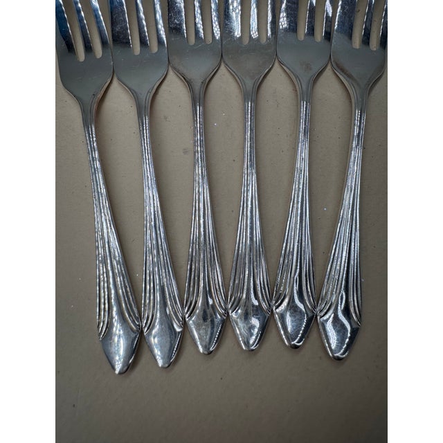 Mid-Century Modern Vintage Cake Forks From England - Set of 6 For Sale - Image 3 of 8