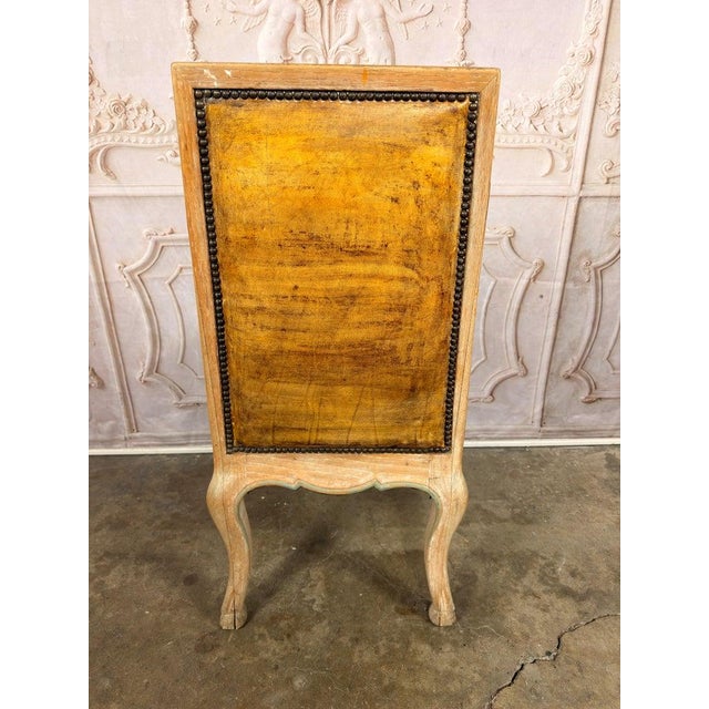 Apricot Set of 8 French Louis XV Dining Chairs, Leather Tufted, 1960s For Sale - Image 8 of 18