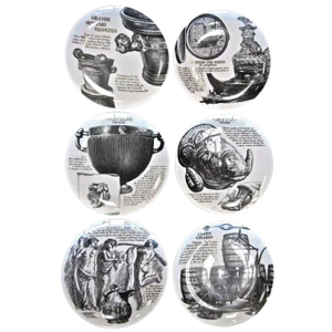 1980s Piero Fornasetti Plates - Set of 6