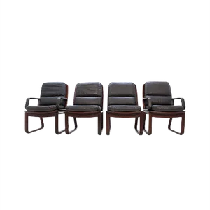 Leather Armchairs by Eugen Schmidt, 1970s, Set of 4