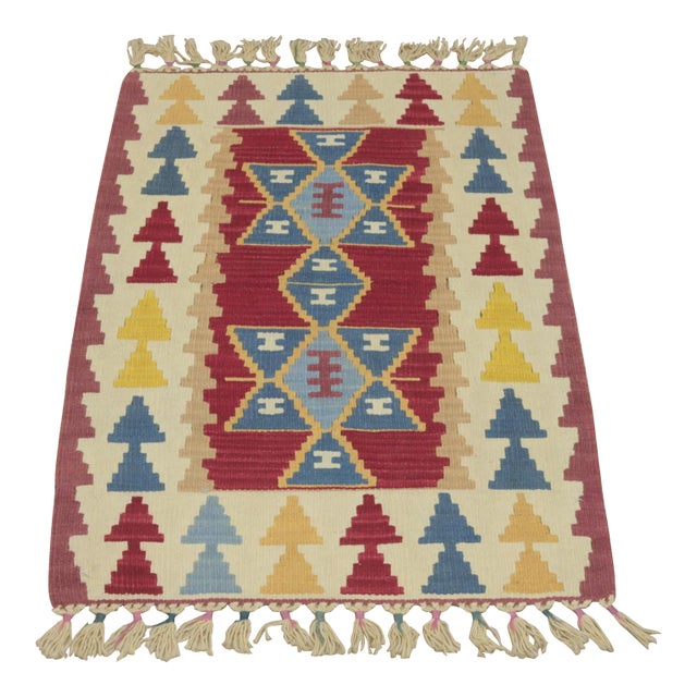 1990s Turkish Geometric Red Kilim Rug For Sale