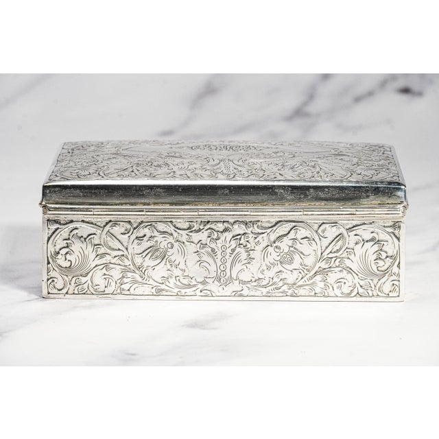 Stunning Antique Tiffany & Co Sterling Silver Box Art Nouveau Engraved Presentation Box Nyc New York History Luxury Home Decor For Sale - Image 12 of 16