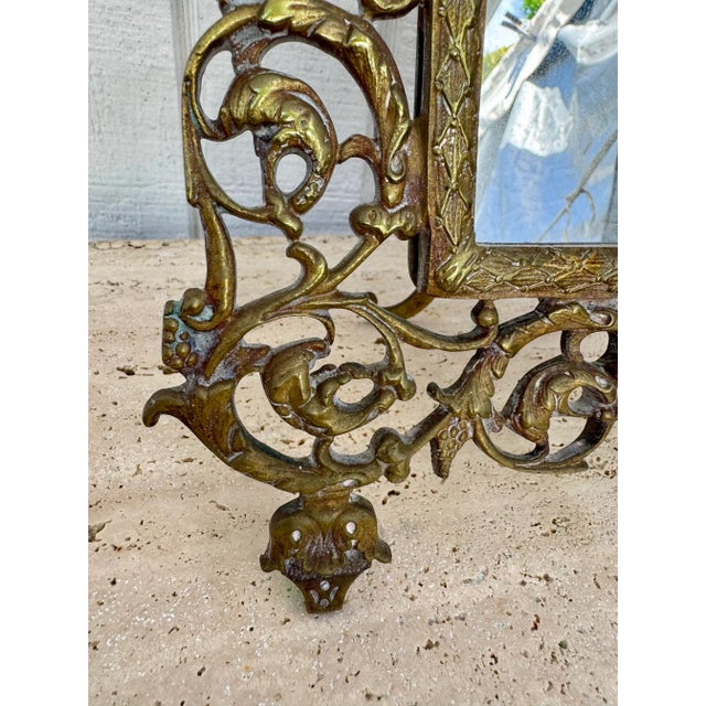 Bronze Antique Bronze Ornate Gone With the Wind Standing Dresser Vanity Makeup Table Mirror For Sale - Image 8 of 12