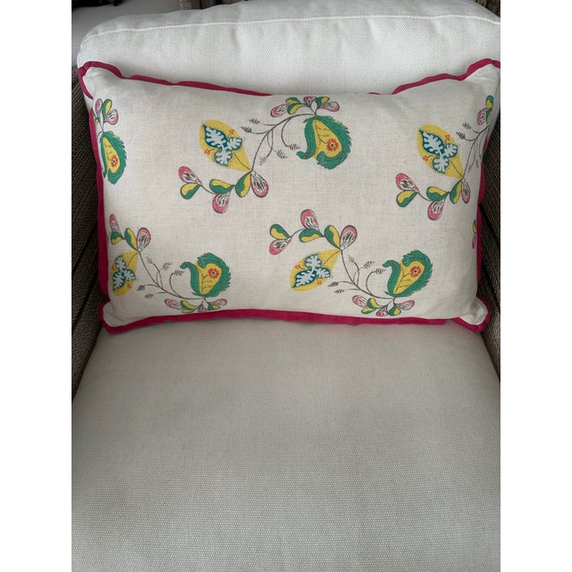 Andrew Martin Kit Kemp With Andrew Martin Psycho Sprig Rectangular Cushions For Sale - Image 4 of 7