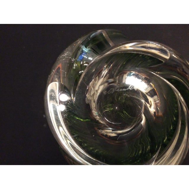 1950s Vase in Transparent Green Crystal from Val Saint Lambert, 1950s For Sale - Image 5 of 8
