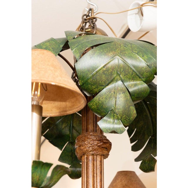 Mid 20th Century Palm Tree Form Six-Light Chandelier For Sale In West Palm - Image 6 of 7