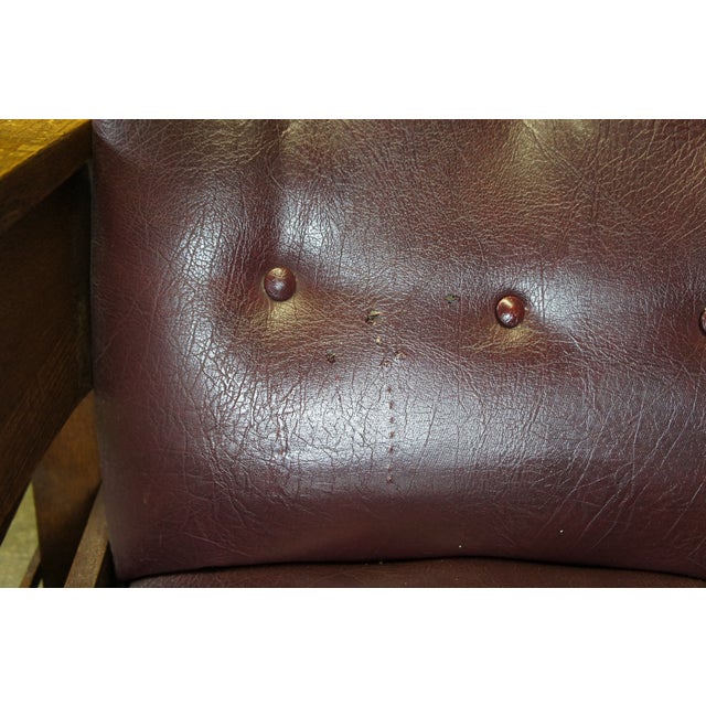 Late 19th Century Antique Streit Mission Craftsman Quartersawn Oak Morris Library Lounge Arm Chair For Sale - Image 9 of 12