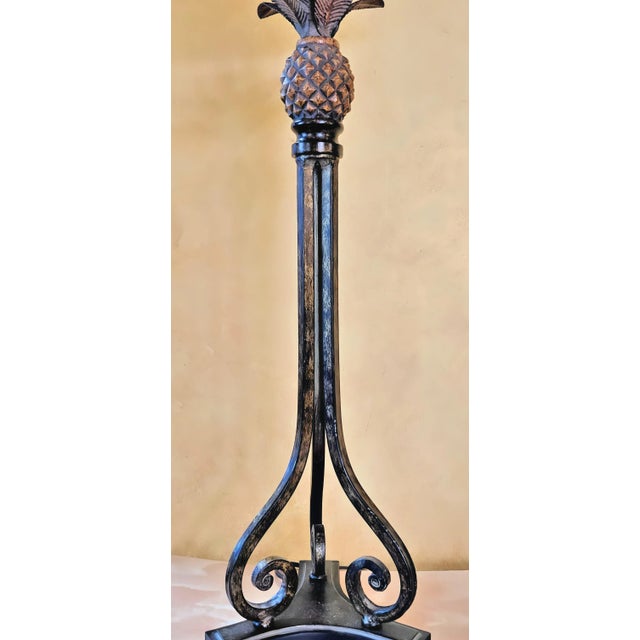 Bronze Mid-Century Modern Pineapple Buffet Table Lamps by Uttermost, a Pair For Sale - Image 8 of 12