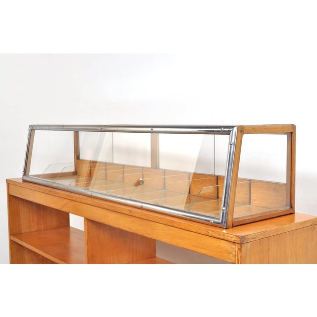 Wood Vintage Display Cabinet in Oak by Minks, 1920s For Sale - Image 7 of 16