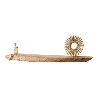 Brutalist Elm Wood Console by Jean-Baptiste Van Den Heede For Sale