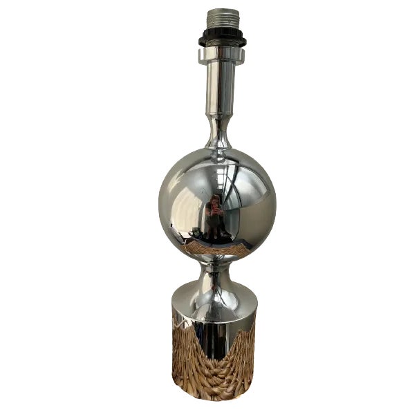 Mid Century Chrome Table Lamp Maison Barbier For Sale - Image 4 of 5