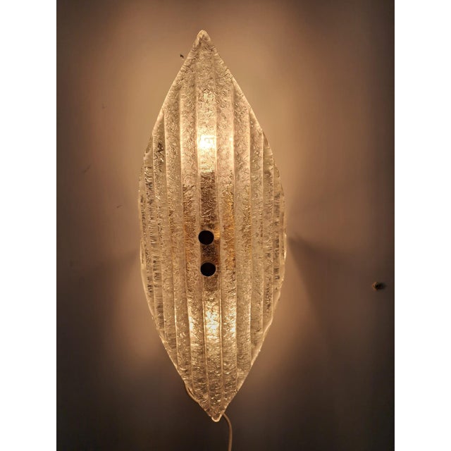Metal Murano Glass Wall Lamps in Glass and Brass, Italy, 1970s, Set of 3 For Sale - Image 7 of 12