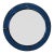 Mid 20th Century Italian Modern Blue Beveled Convex Mirror For Sale