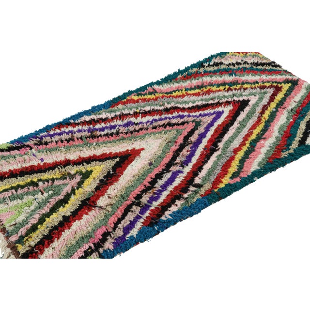 Rug & Kilim Vintage Moroccan Rug With Polychromatic Chevron Patterns, From Rug & Kilim For Sale - Image 4 of 7
