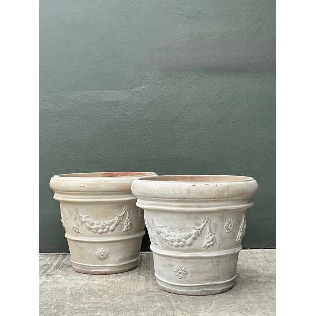 Vintage Italian Terracotta Planters - A Pair For Sale - Image 10 of 14