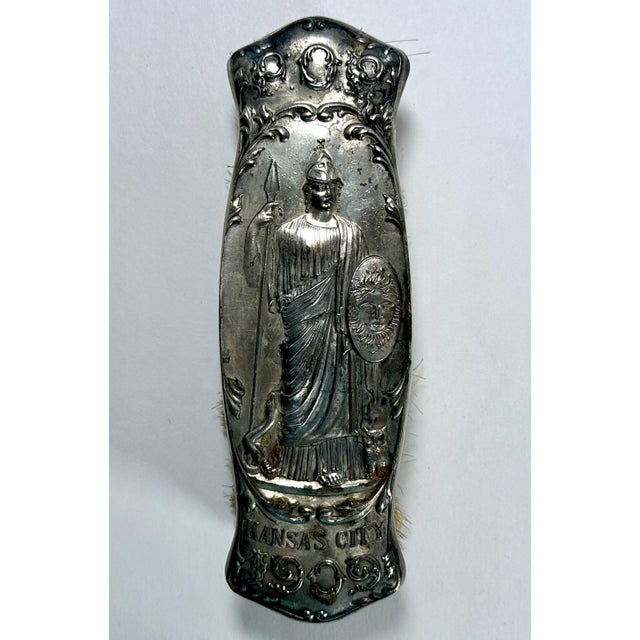 Rare & Original Antique Priest of Pallas (P.O.P.) Souvenir Silver Plated Clothes Brush for your consideration. The brush...