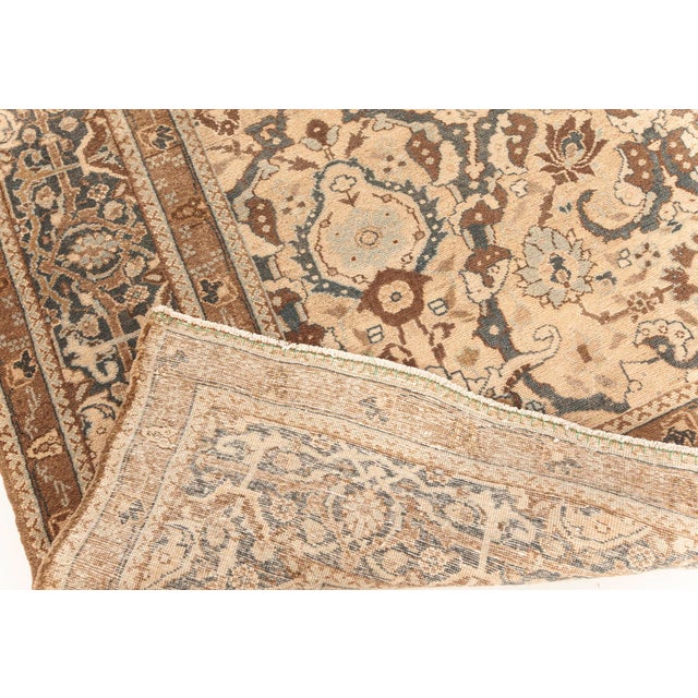 Beige Authentic Persian Tabriz Rug in Beige, Blue, Brown and Gray For Sale - Image 8 of 8