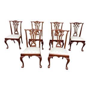 Vintage American Drew Chippendale Style Dining Chairs- Set of 6
