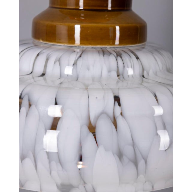 Glass Vintage Ceramic and Glass Pendant Light, Italy, 1960s For Sale - Image 7 of 12
