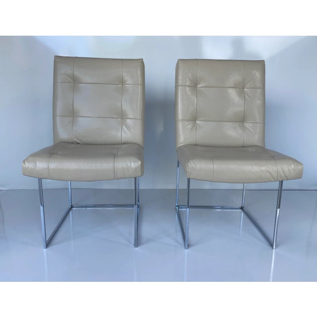 Almond Vintage Midcentury Milo Baughman Dining Chairs - Set of 4 For Sale - Image 8 of 8