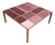 Coffee Table with Brass Frame and Cartier Red Murano Glass from Justfurnituress SRL For Sale