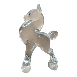 1970s Viking Clear Glass Stag Horse Figurine