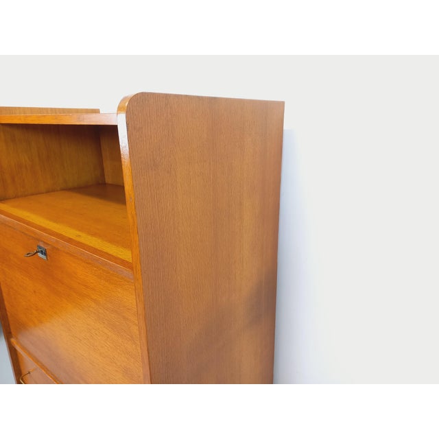 Vintage Oak Secretaire, 1960s For Sale - Image 12 of 16