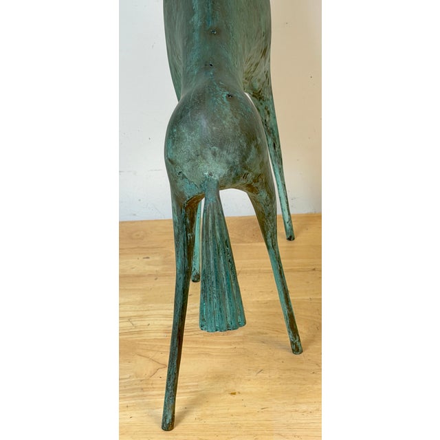 Metal Monumental Italian Modernist Patinated Bronze Horse Sculpture, Etruscan Taste For Sale - Image 7 of 12