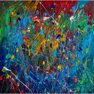 "Revolution" — Abstract Expressionism | 36 X 36 in | Acrylic on Canvas | 2020 For Sale