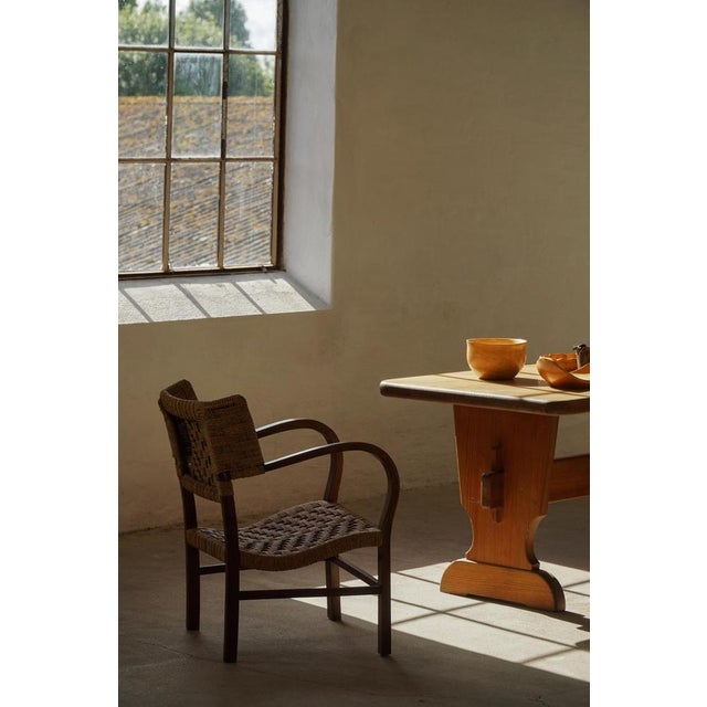 Wood Mid-Century Modern Armchair in Beech and Rope by Erich Dieckmann, 1940s For Sale - Image 7 of 18