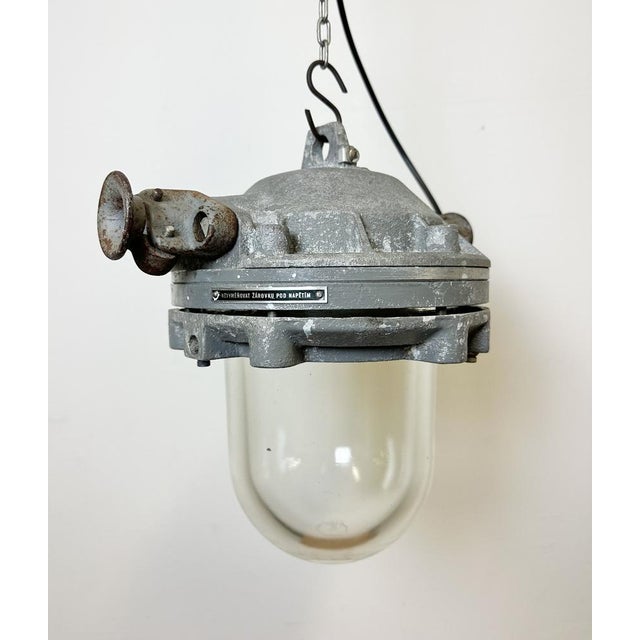 Dark Grey Cast Aluminium Explosion Proof Lamp from Elektrosvit, 1970s For Sale - Image 12 of 18