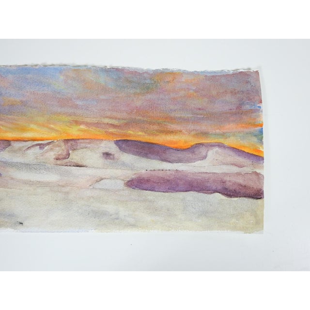 Rustic Early 21st Century Desert Sunset Watercolor Painting For Sale - Image 3 of 4