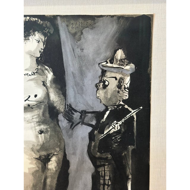Expressionism Theatrical Study of a Nude and Man - Heliogravure - Pablo Picasso - 1954 For Sale - Image 3 of 3