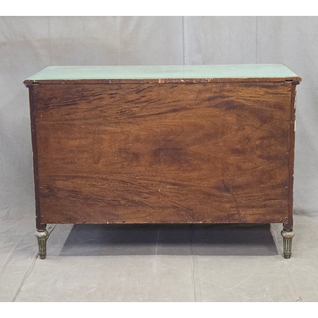 Antique French Floral Painted Mahogany Dresser With Matching Mirror For Sale - Image 18 of 18
