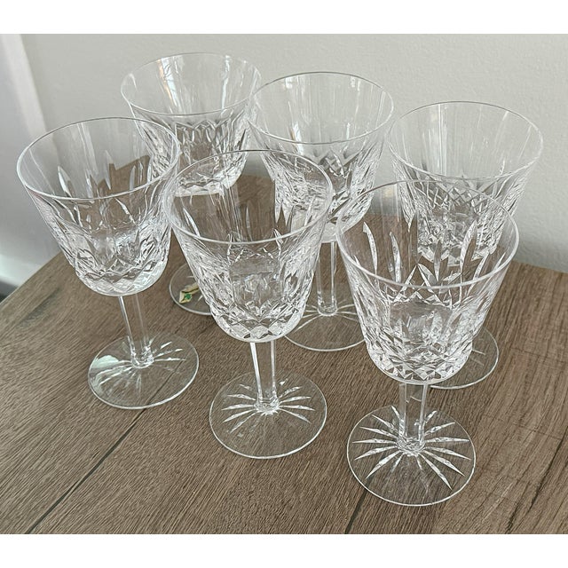 Six (6) Vintage Waterford Lismore wine glasses. Pre-1999. Great traditional accents for any dinner party! Six wine glasses...