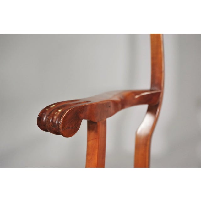 Queen Anne Style Mahogany & Leather Armchair, 1970s For Sale - Image 11 of 14