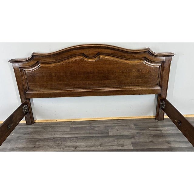 Wood Vintage French Style King Size Bed Frame in Oak For Sale - Image 7 of 13