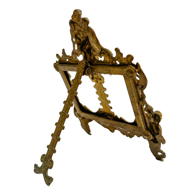 Metal Antique French Art Nouveau Patinated Bronze Double Photo Frame For Sale - Image 7 of 9