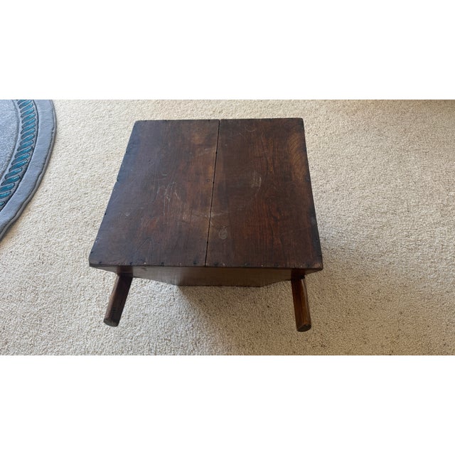 Antique Oriental Rice Measure With Handles, Wood Handmade C 1880 For Sale - Image 13 of 13