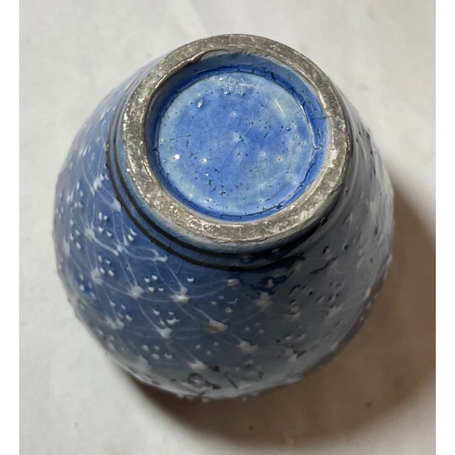 Rare Antique 19th Century Enameled Middle Eastern Lidded Opium Pottery Jar Pot For Sale - Image 15 of 16