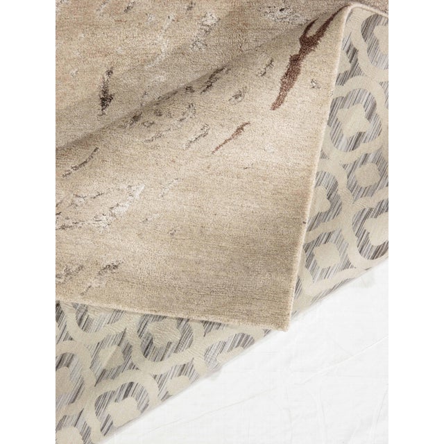 Hand-Knotted Modern Wool & Silk Rug 5'6" X 7'10" For Sale - Image 4 of 4