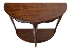 Solid Cherry Demilune Console Table by Baker