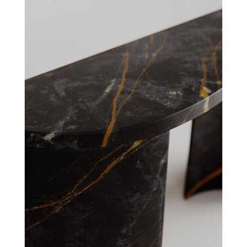 White Marble Stone Curved Organic Dune Console by Esther Knopfler For Sale - Image 9 of 16