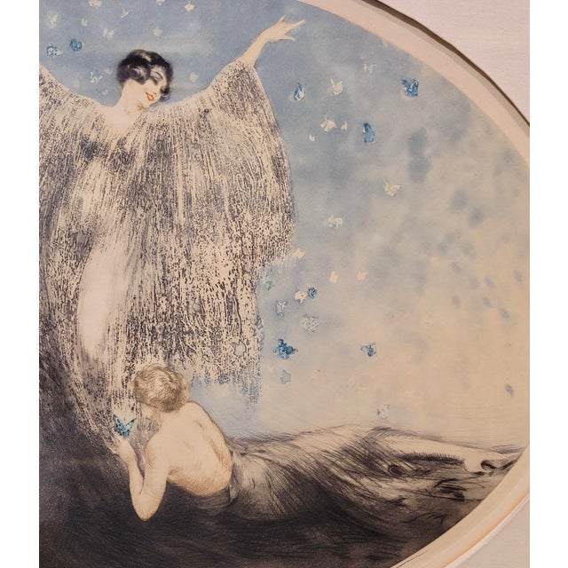 Louis Icart "Petits Papillons" Little Butterflies -Original 1926 Etching For Sale In Los Angeles - Image 6 of 9