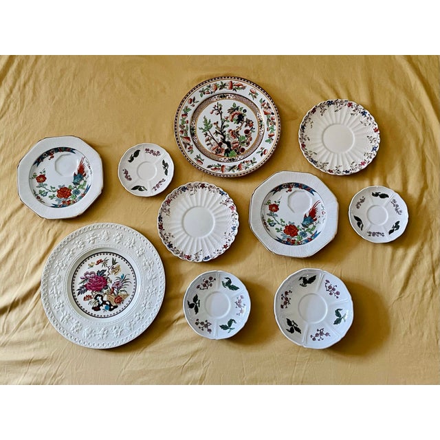 Ceramic Early 20th Century Floral Curated Decorative Plates- Set of 10 For Sale - Image 7 of 12