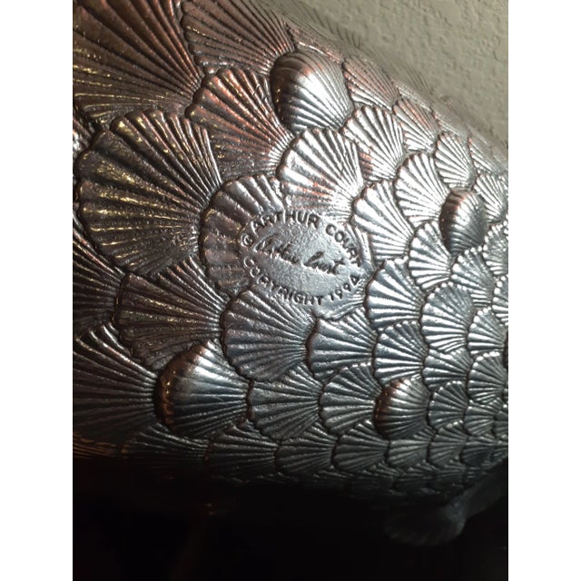 1994 Arthur Court Seashell Motif Aluminium Oval Bowl For Sale - Image 4 of 8
