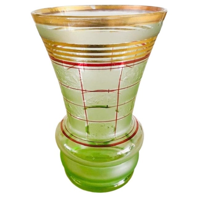 Art Deco Booms Green Glass Vase from Rupel, 1930s For Sale - Image 4 of 9