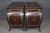Hollywood Regency Pair Leather Wrapped and Embossed Maitland Smith Commodes For Sale - Image 3 of 14