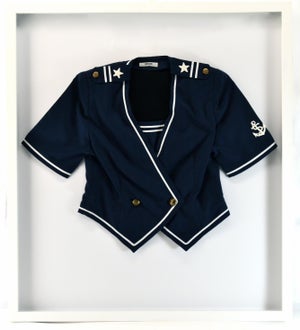 Vintage Sailors Jacket, Framed in Shadow Box Party Jacket